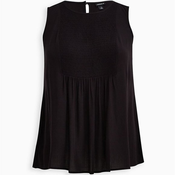 Torrid Black Smocked Tank Size 1 NWT - Picture 2 of 5